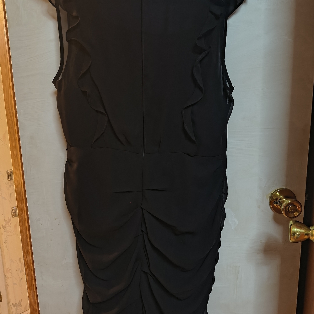 Express Black Ruffle Midi Dress - Picture 6 of 7